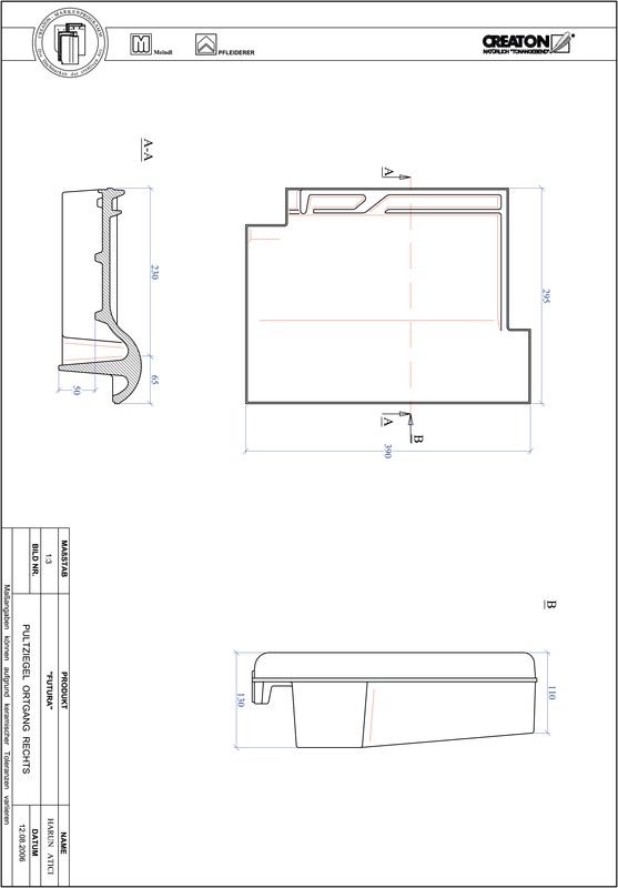Plik CAD produktu FUTURA dachówka pulpitowa boczna prawa PULTOGR