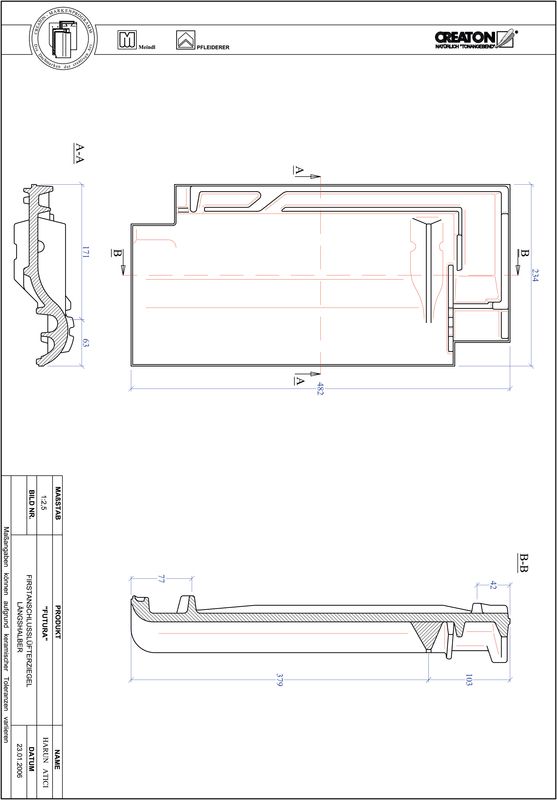 Plik CAD produktu FUTURA dachówka kalenicowa wentylacyjna połówkowa FALLH
