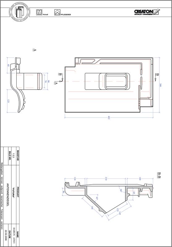 Plik CAD produktu FUTURA dachówka antenowa ANTENNE