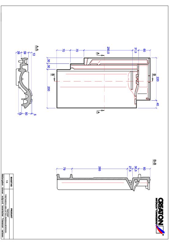 Plik CAD produktu SINFONIE dachówka kalenicowa wentylacyjna połówkowa FALLH