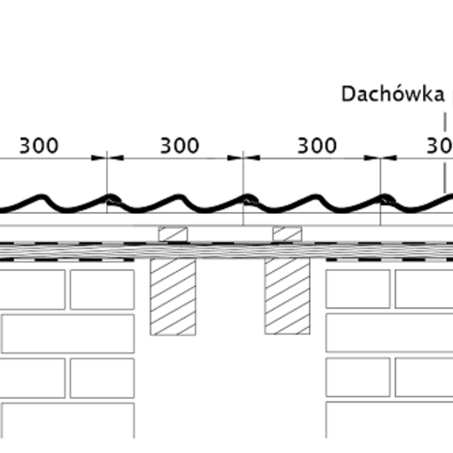 Rysunek techniczny produktu HEIDELBERG - przekrój poprzeczny połaci dachu